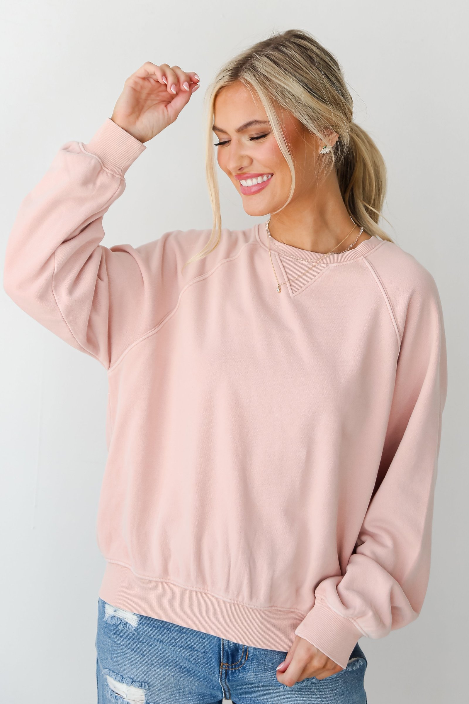 Meredith Blush Fleece Sweatshirt AE30