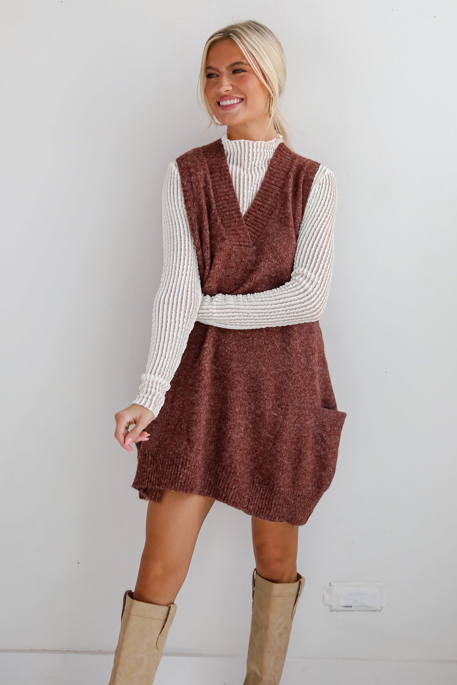 Successful Sophistication Sweater Mini Dress AE4