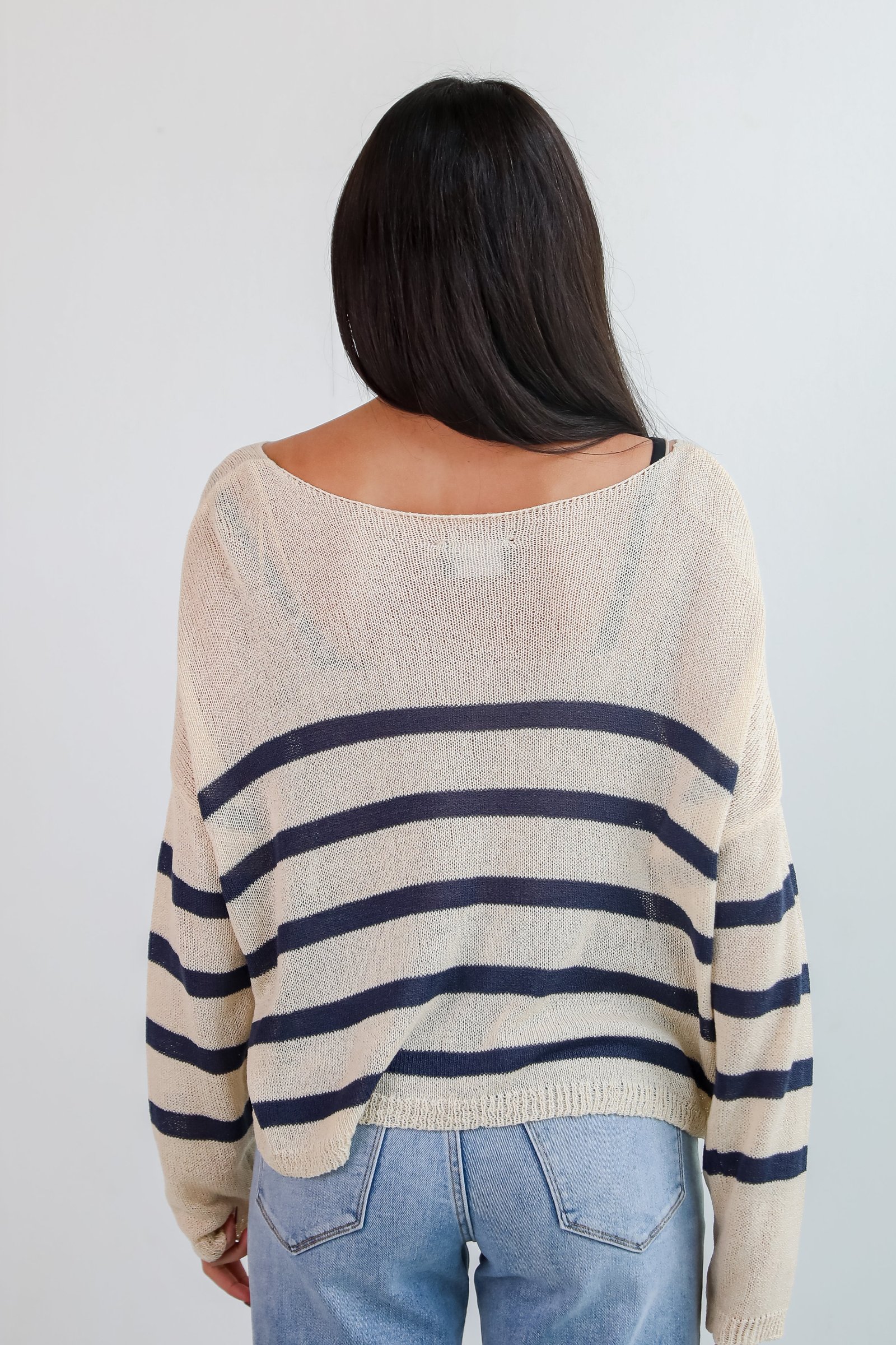 Stylish Promise Striped Lightweight Knit Sweater AE5