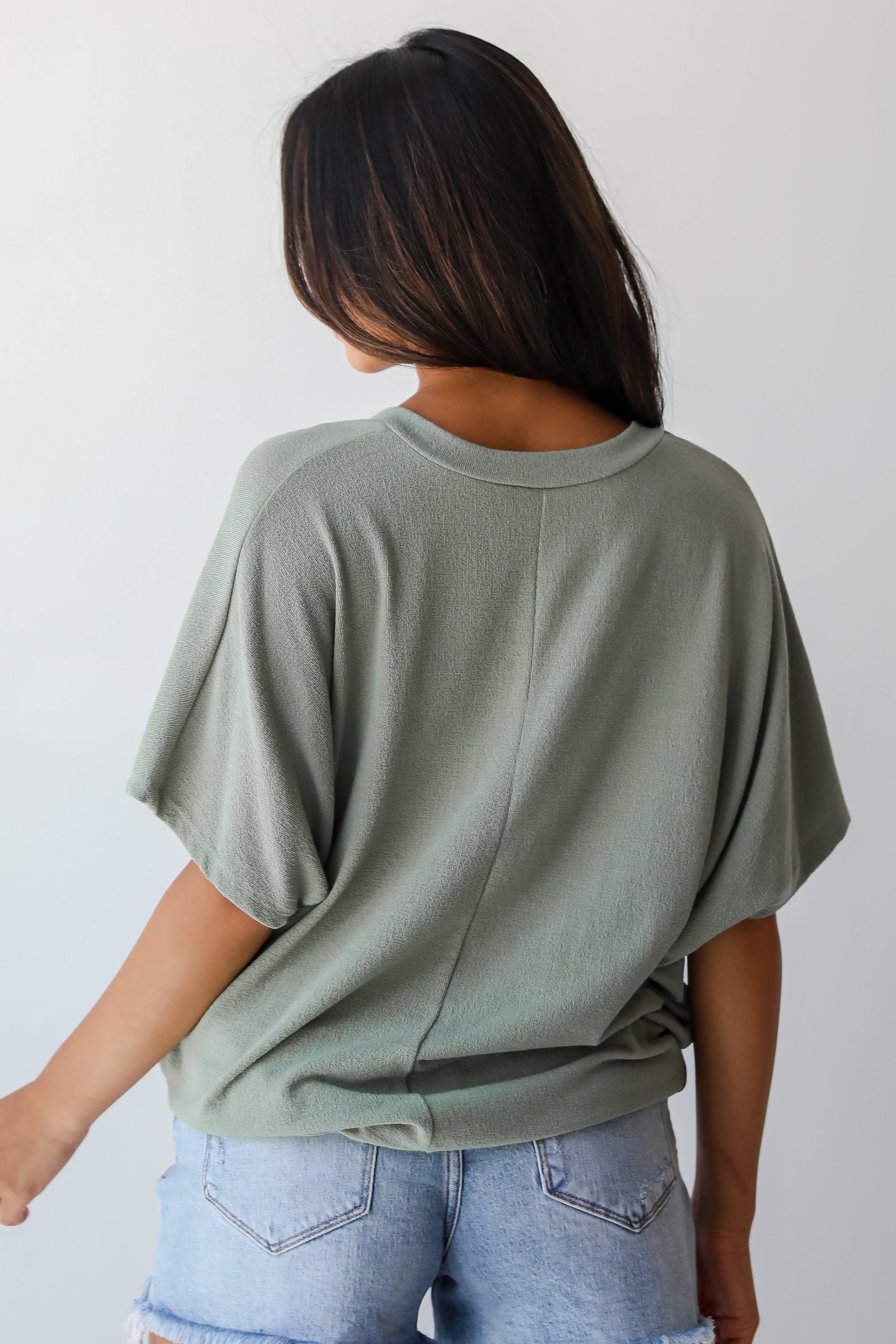 Lauren Olive Lightweight Knit Top AE18