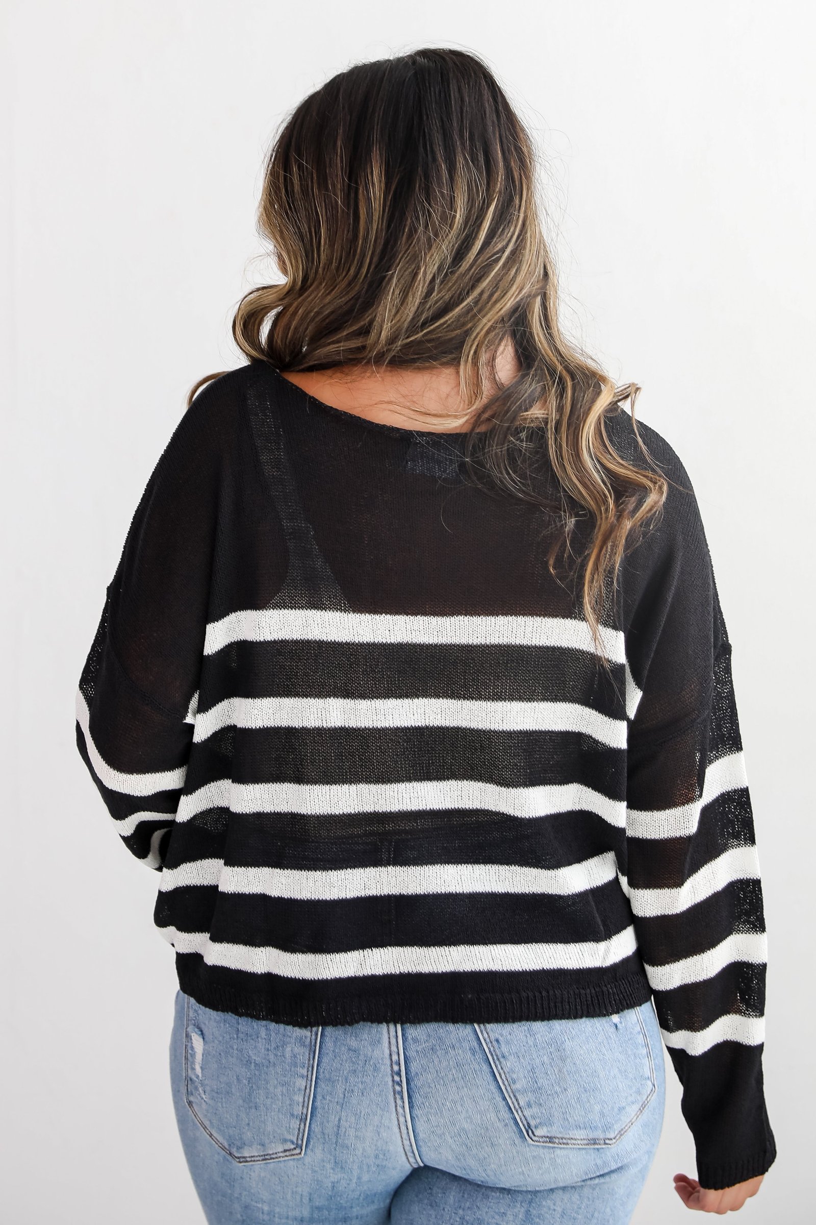 Stylish Promise Striped Lightweight Knit Sweater AE5